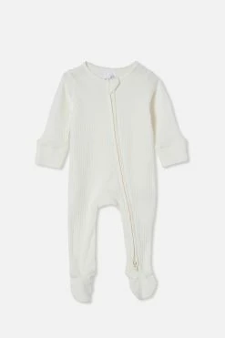 Cotton On Kids Organic Newborn Zip Through Romper