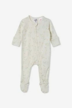 Cotton On Kids Organic Newborn Zip Through Romper