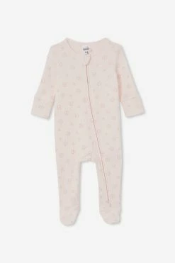Cotton On Kids Organic Newborn Zip Through Romper