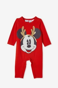 Cotton On Kids The Usa Long Sleeve Snap Romper Lcn