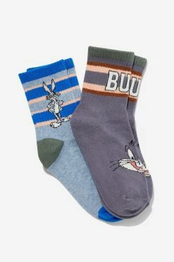 Cotton On Kids Bugs Bunny 2PK Crew Sock