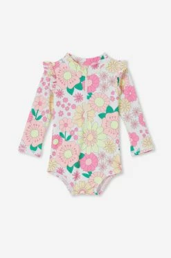 Cotton On Kids Nicky Long Sleeve Ruffle Swimsuit