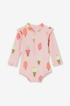 Cotton On Kids Nicky Long Sleeve Ruffle Swimsuit