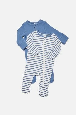 Cotton On Kids 2 Pack Essentials Zip Romper Usa
