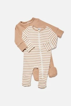 Cotton On Kids 2 Pack Essentials Zip Romper Usa
