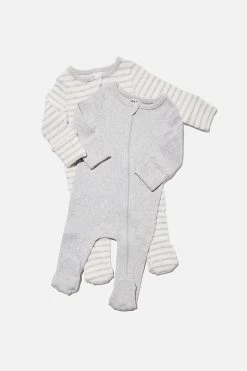 Cotton On Kids 2 Pack Essentials Zip Romper Usa