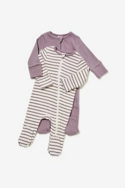 Cotton On Kids 2 Pack Essentials Zip Romper Usa