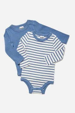 Cotton On Kids 2 Pack Essentials Long Sleeve Bubbysuit