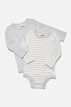 Cotton On Kids 2 Pack Essentials Long Sleeve Bubbysuit