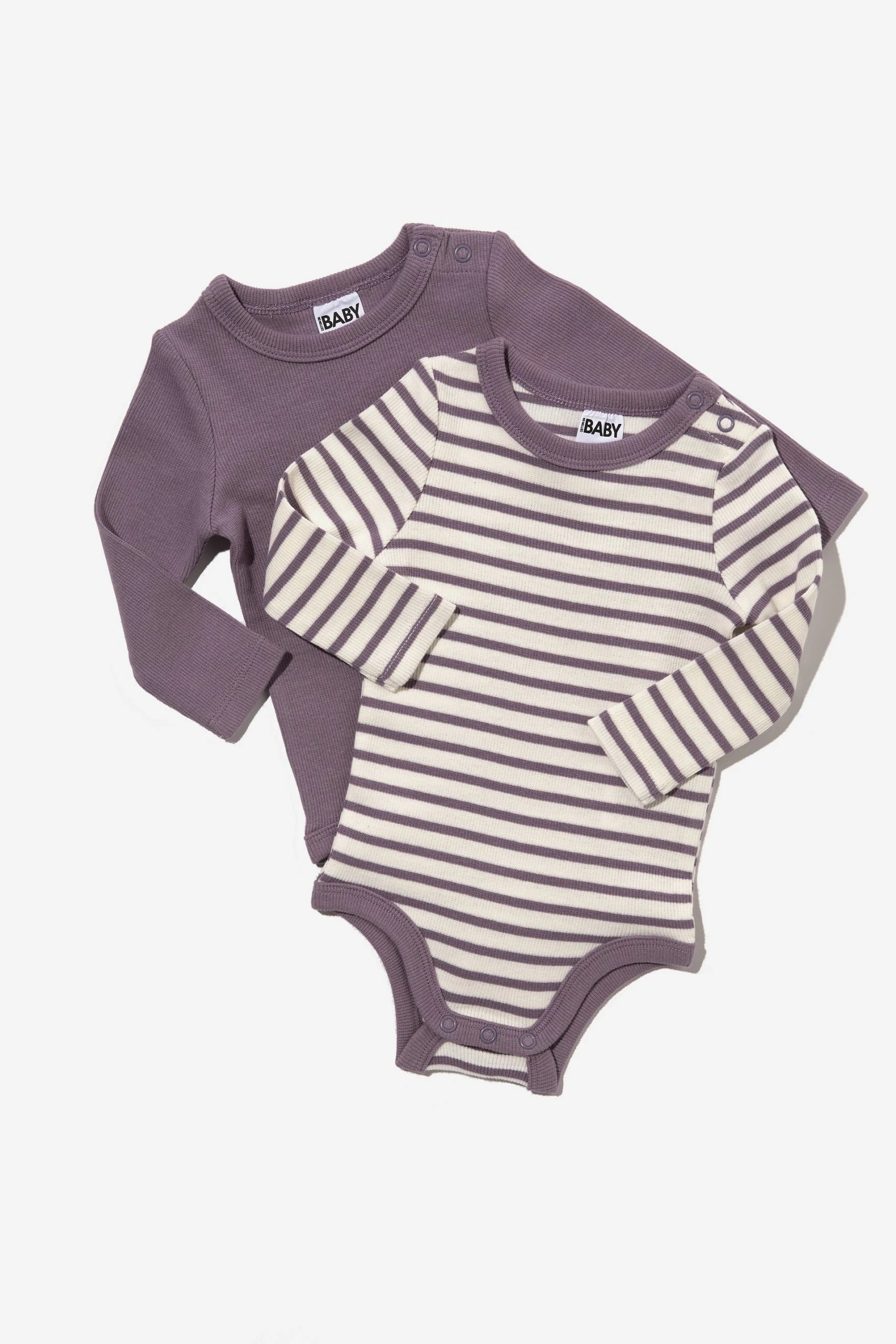 Cotton On Kids 2 Pack Essentials Long Sleeve Bubbysuit 3 Cotton On Kids 2 Pack Essentials Long Sleeve Bubbysuit