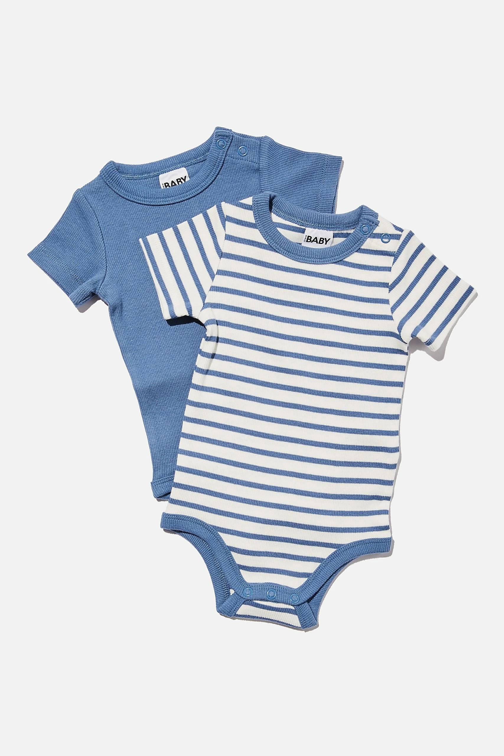 Cotton On Kids 2 Pack Essentials Short Sleeve Bubbysuit 3 Cotton On Kids 2 Pack Essentials Short Sleeve Bubbysuit