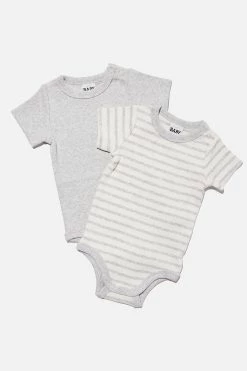 Cotton On Kids 2 Pack Essentials Short Sleeve Bubbysuit