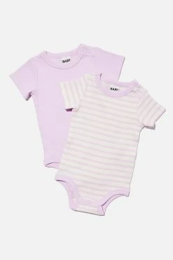 Cotton On Kids 2 Pack Essentials Short Sleeve Bubbysuit