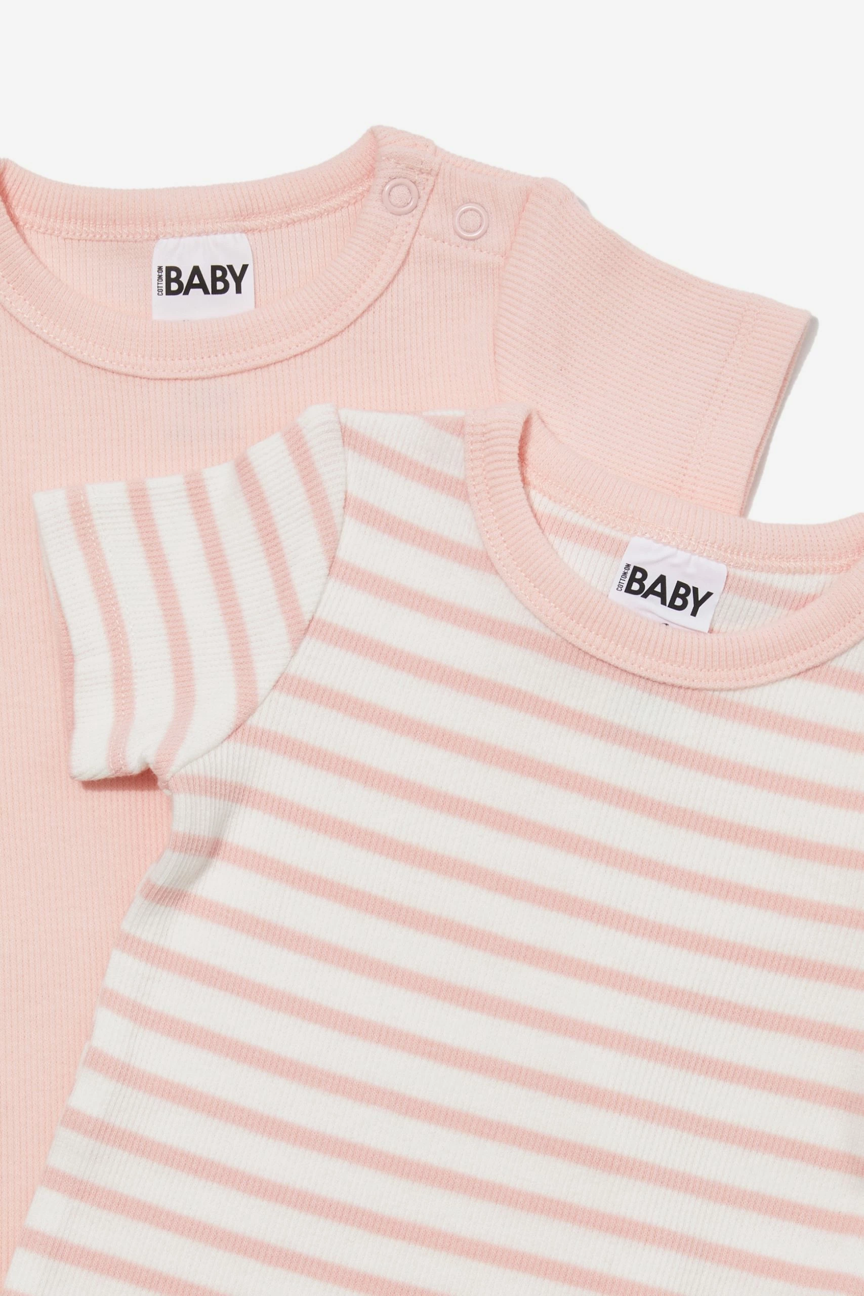 Cotton On Kids 2 Pack Essentials Short Sleeve Bubbysuit 4 Cotton On Kids 2 Pack Essentials Short Sleeve Bubbysuit - Image 2