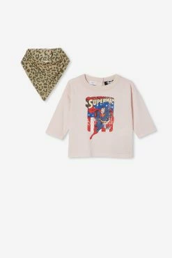 Cotton On Kids Superman License Bundle Ls Tee & Bandana Bib -Cotton Shop 7343623 03 4